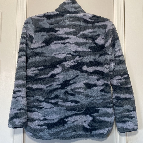 Grey Camo Sherpa Pullover Jacket S - Picture 3 of 14